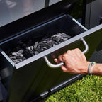 - Barbecue Bi-Energy Gun Metal XL - Barbecue Charbon et Plancha 60 x 42 cm à gaz avec brûleur latéral -12,95 KW