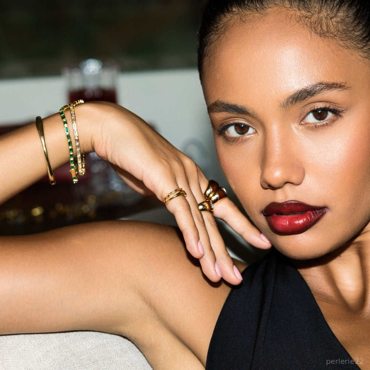 Bracelet Notte - Bracelet Laiton Dorure Or 18k | Éclat Nocturne