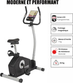 - Vélo d’Appartement Motorisé CV-351 – Masse d'Inertie 10kg - Résistance Magnétique à 16 Niveaux - 7 Programmes d'Entraînement - Selle Ajustable - Connectivité Application Kinomap